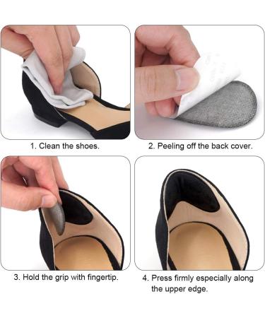 SQHT Heel Grip Liners Insert - Prevent Blisters with Self-Adhesive Cushion Pads 3 Pair (Black) - Buy Online on GoSupps.com