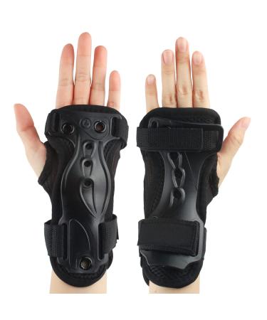 Andux Ski Gloves Extended Wrist Palms Protection Roller Skating Hard Gauntlets Adjustable Skateboard Gauntlets Support HXHW-01 Medium