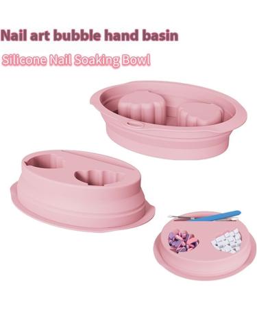 Bol de trempage ongles en silicone pour limination du gel - bassin de trempage double ongle avec repose de paume ergonomique plateau de trempage pliable et r utilisable pour le salon Pink - Buy Online on GoSupps.com