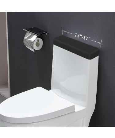 Stretch Velvet Toilet Tank Lid Cover - Super Soft Luxury Plush with Elastic Bottom, Machine Washable - Black - Buy Online on GoSupps.com