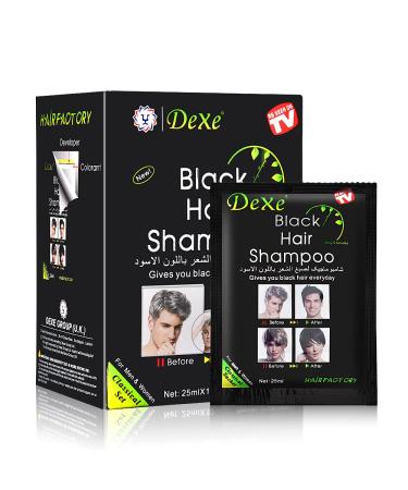10 PCS Black Hair Dye Shampoo for Men Women  Instant Hair Dye Natural Hair Natural Ingredients Simple to Use Lasts 30 Days Hair Dye Shampoo Great Choice for Woman & Man  250ml black