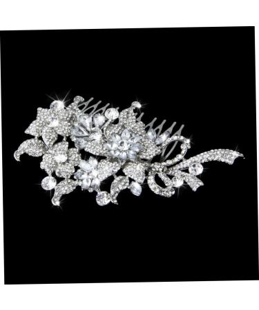 Angoily Flower Hair Comb Bridal Hair Side Comb Rhinestone Headpiece Flower Hair Accessories Hair Accessories for Women Hair Combs for Women Tiara Miss The Flowers Hairpin - Buy Online on GoSupps.com
