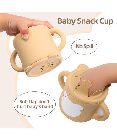 ROISDIYI Silicone Sippy Cup for Baby 6 Months | 8 OZ Spill-proof with Straw & Snack Cup-Lid | Easy Hold Handles | Sky Blue - Buy Online on GoSupps.com