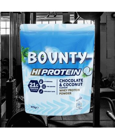 Bounty HI Protein Powder - Chocolate & Coconut Whey Protein Shake 875g | Buy Online for International Shipping - Buy Online on GoSupps.com