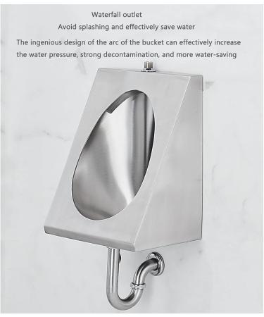 304 Stainless Steel urinals Induction Wall-Mounted Drainage Public Toilet urinals Square Wall-Mounted Men's urinals Bathroom Accessories for Homes Hotels Schools - Buy Online on GoSupps.com