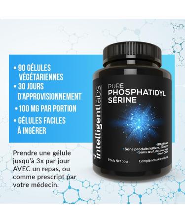 Intelligent Labs Pure Sunflower Lecithin Phosphatidylserine | 100% Soy & Allergen Free | 100mg Per Serving | 90 Vegan Softgels - Buy Online on GoSupps.com