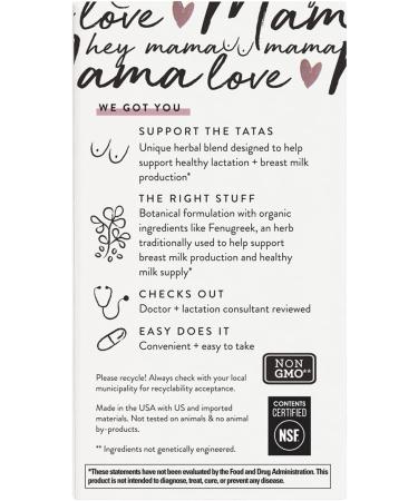 The Honest Company Postnatal Lactation Plus Supplements - Love The Tatas (60 ct.) - Buy Online on GoSupps.com