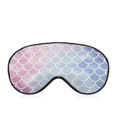 Mermaid Scales Sleep Mask for Women Adjustable Sleeping Eye Shades Cover with Elastic Strap