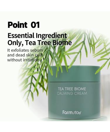 FARMSTAY TeaTree Biome Calming Cream - Hydrating Day & Night Moisturizer for Dry Sensitive Skin | Acne Relief | Korean Skincare 2.70 Fl. Oz / 80ml - Buy Online on GoSupps.com