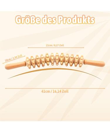 Buy 41cm Wooden Fascia Rod & 12-Wheel Massage Scooter - Natural Wood Roller for Neck Legs & Back Relief | International Shipping Available - Buy Online on GoSupps.com