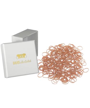 Hair -minded hair tie rubber tapes mini small (250 pieces | beige | 1cm) for blonde hair including box for storage (box color: white)