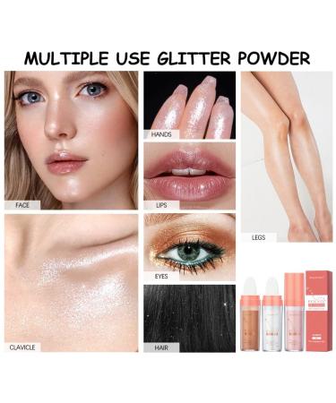 3PCS Highlighter Powder Stick Set for Face & Body Glitter Shimmer - Brightens & Contours, Smooth Sparkle Patting Powder - Buy Online on GoSupps.com