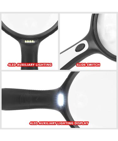 LED Magnifying Glass Reading Magnifying Glasses Practical Lightweight Portable for Reading for Exploring Nature - Buy Online on GoSupps.com