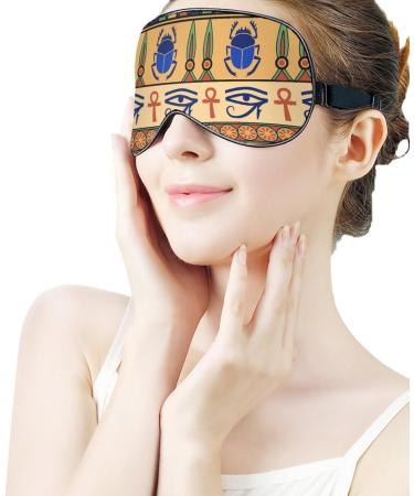 Egyptian Ornament Sleep Mask Eye Cover for Sleeping Blindfold with Adjustable Strap Blocks Light Night Travel Nap for Men Women - Buy Online on GoSupps.com