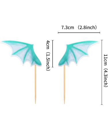 24 Green Dragon & Bat Wing Cupcake Toppers - Dinosaur Party Decorations | Dragon Themed Birthday Accessories - Buy Online on GoSupps.com