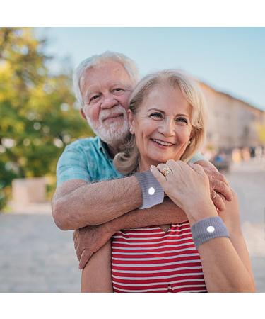 Acupressure Bracelet Set - 2 Pairs Anti-Nausea Wristbands for Seasickness Pregnancy & Exhaustion Relief - Buy Online on GoSupps.com