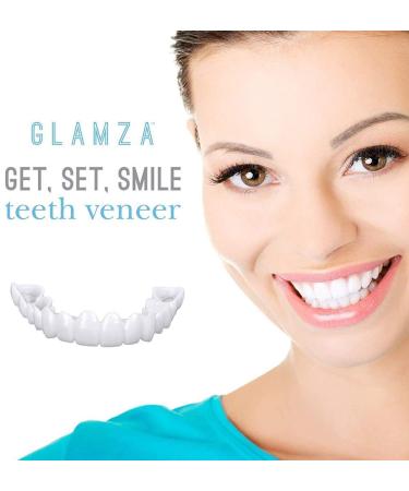 2 pairs of veneers snap-in teeth veneer teeth upper and lower artificial teeth instant vein dentures teeth smile on men and women temporary cosmetic teeth immediate tooth lighting