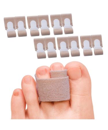 Sumifun Buddy Toe Wraps, 12 Packs of Toe Tapes, Toe Splint for Broken Toes Corrked Toes, Hammer Toe Corrector Straightener for Women and Men, Toe Brace , Beige