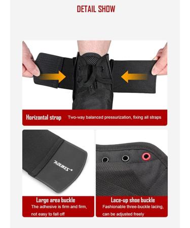 Lace Up Ankle Brace for Men & Women | Adjustable Ankle Support for Injury Recovery | Ankle Stabilizer for Basketball Volleyball & Tennis (Large) - Black - Buy Online on GoSupps.com