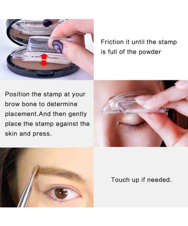 GL-Turelifes 3 Pairs Seals Eyebrow Stamp & Brow Brush Set - Light Brown | Instant Natural Brow Makeup Tool - Buy Online on GoSupps.com