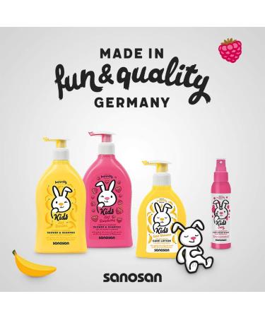 Sanosan 2in1 Shower & Shampoo Raspberry for Children - Organic Olive Extract & Milk Protein | 2-Pack (2x 400ml) - Hair & Skin Care Solution - Buy Online on GoSupps.com
