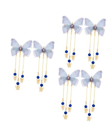 Beaupretty Kids Tiara Kids Pairs hanfu butterfly headdress metal side hair barrette kids barrettes for hair fabric hairpin hair barrettes hairpin with tassel temperament alloy clip Fabric