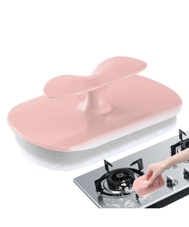 Shakven Glass Squeegee Brush - Glass Cleaning Absorbent Sponge Scrubber Brush | Household Cleaner Brush to Reach Tight Spaces for Bathroom Glass Kitchen Cooktops Pink