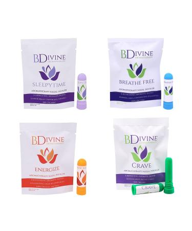 Essential Oil Aromatherapy Inhaler Bundle. Organic Oils. Curb Snacking Promote Energy Sleep Better and Breathe Easy with These Blends.