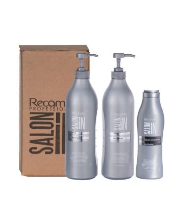 Recamier Shampoo for Colored Treated Hair Dyed Treatment Intensifier Platinum Set Shampoo + Conditioner 33.8oz + Shampoo 10.1oz