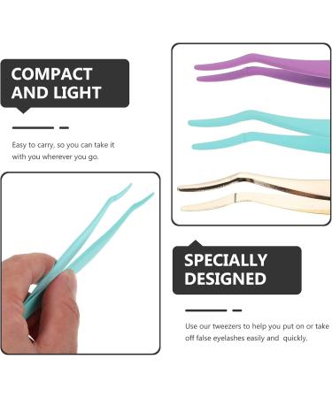 Minkissy 3pcs Eyelash Curler Set - Curved Eyelash Applicator Tool for False Lashes & Nose Trimming - Stainless Steel Lash Cluster Applicator - Buy Online on GoSupps.com