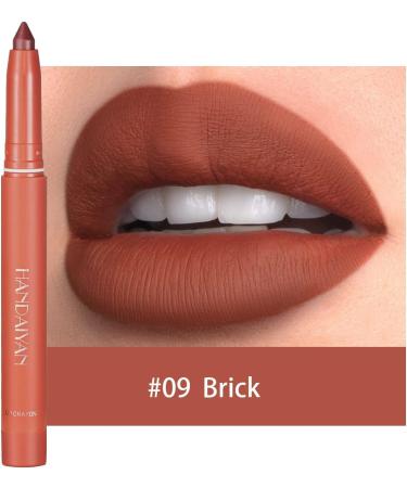 Beliky Girl Matte Lightweight Pencil Lipstick with Built-in Pencil Sharpener Rotary Cut Dual Use Waterproof No Drying No Fade Lipstick Lip Pencil Set (#9) - Buy Online on GoSupps.com