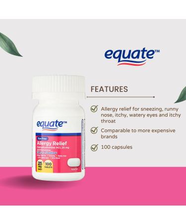 Buy SCHMIDT EMPIRE Equate Dye-Free Allergy Relief 25 mg - 100ct Tablets (Pack of 2) | Fast International Shipping - Buy Online on GoSupps.com