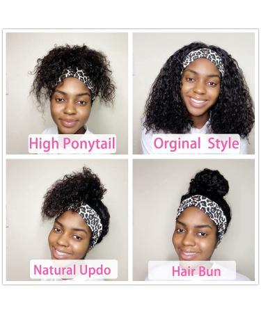 IVCoco 14 Inch Curly Headband Wig - 180% Density 10A Grade Brazilian Human Hair, Glueless, Natural Color - Buy Online on GoSupps.com