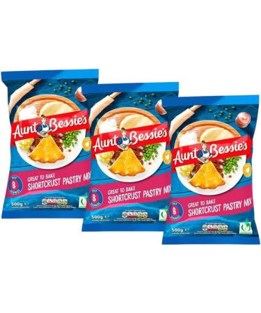 Shortcrust Pastry Mix Bundle Containing Aunt Bessie's Delicious Shortcrust Pastry Mix 500g (3 Pack) - Buy Online on GoSupps.com