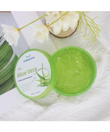 PrimeCove - 92% Aloe Vera Gel (300ml) | Soothing & Cooling | For Hair Face & Body | Fast-Absorbing Moisturiser | Skin-Firming & Protective | All Skin Types - Buy Online on GoSupps.com