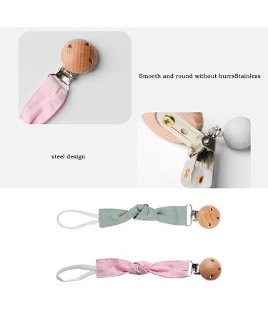 Personalized 2-Part Pacifier Chain for Boys & Girls | Cotton Baby Pacifier Clip | Customized Name | Green & Pink Design - Buy Online on GoSupps.com