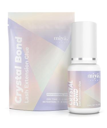 MIYA LASH Crystal Bond Professional Eyelash Extension Glue | 8 Weeks Retention | 1-2 Sec Dry Time | Volume & Classic Adhesive | Extra Strong Clear Lash Glue 5ml - Buy Online on GoSupps.com