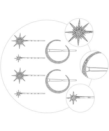 KALLORY Womens Stars and Moon Rhinestone Hair Clips - 6pcs Wedding Accessories - Buy Online on GoSupps.com