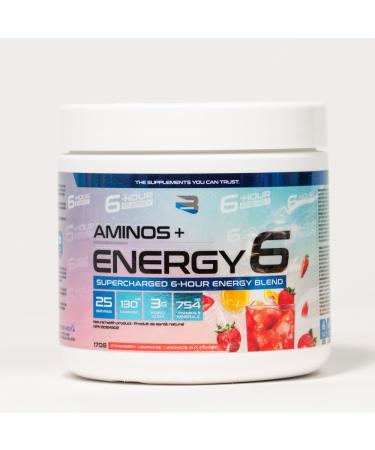 Amino+Energy6-6-Hour Energy Supplement with Amino Acids Vitamins Minerals and Stimulants - Boost Focus and Energy - (Strawberry Lemonade) - Buy Online on GoSupps.com