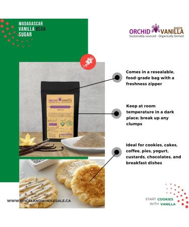 Madagascar Vanilla Bean Sugar Made With Real Vanilla Pods & Pure Cane Sugar (1/2 Pound) - Buy Online on GoSupps.com