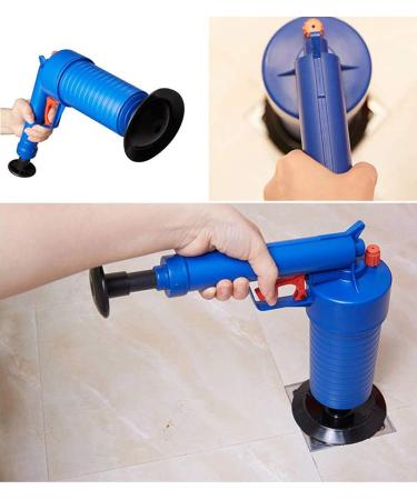 Air Drain Blaster Cleaner Sewer Pipe Dredging Device Pneumatic Type Toilet Kitchen Floor Drain Blaster with Four Plugs Blue - Buy Online on GoSupps.com