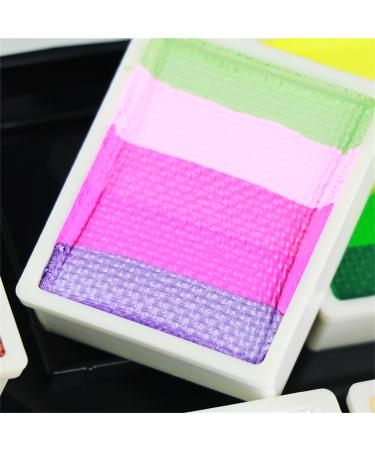 Professional Face Paint Kit - 12 x 10g Glow Neon Fluorescent Body Paints for Luminous Makeup - Water Activated Blacklight Eyeshadow & Eyeliner - Buy Online on GoSupps.com