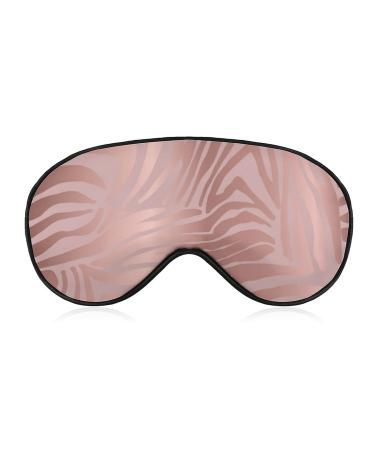 Rose Gold Zebra Skin Sleep Mask for Women Adjustable Sleeping Eye Shades Cover with Elastic Strap