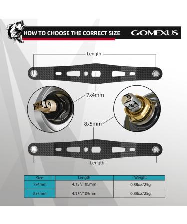 GOMEXUS Carbon Power Handle 7x4mm for Shimano SLX Curado Citica Calcutta Reels - 105mm Replacement Fishing Reel Handle - Buy Online on GoSupps.com