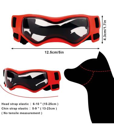 Dog Sunglasses for Small Dogs | Windproof Adjustable Eye Protection | Red Dog Glasses for Outdoor Use - Buy Online on GoSupps.com
