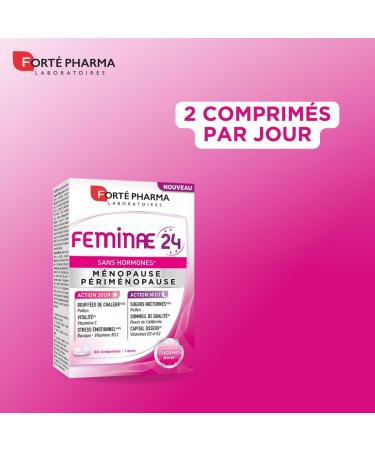 Fort Pharma F minae 24 Hormone Free | Menopause Herbal and Vitamin Supplement - Beta Alanine Lavender Vitamin B12 Pollen - Energy Soothing Sleep | 60 tablets - Buy Online on GoSupps.com