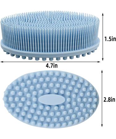 Silicone Exfoliating Body Scrubber & Bath Brush - Gentle Massage for Smooth Skin | Easy to Clean & Hygienic - Blue - Buy Online on GoSupps.com