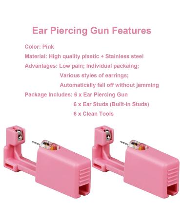 PRGISLEW Ear Piercing Gun Kit - 6 Pack Disposable Self Piercing Tool with Studs - Portable Cartilage Helix Piercer in Silver - Buy Online on GoSupps.com