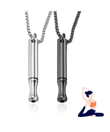 BFUZXY 2 pieces smokefree V2 necklace original breathing chain anxiety breathing chain with resistance against smoke withdrawal
