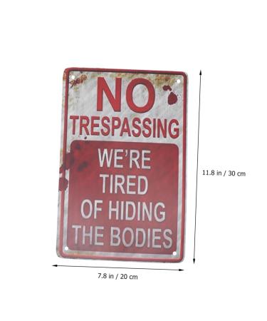 Ciieeo 2pcs Warning Tin Painting Emblems Metal Halloween Signs Metal Signs Hanging Painting Vintage Antique - Buy Online on GoSupps.com